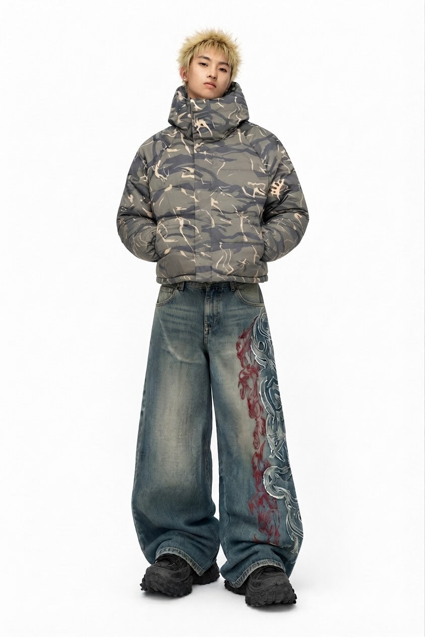 Faded Camo Down Jacket