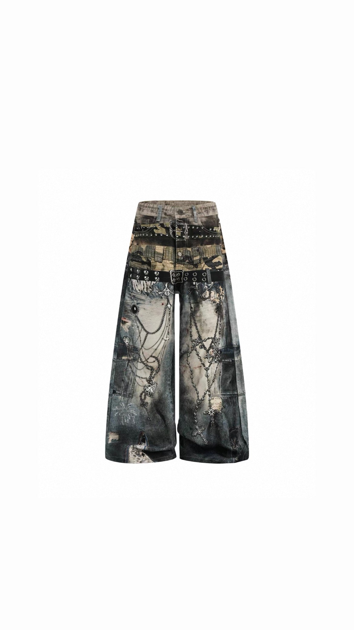 Distressed Chain Denim