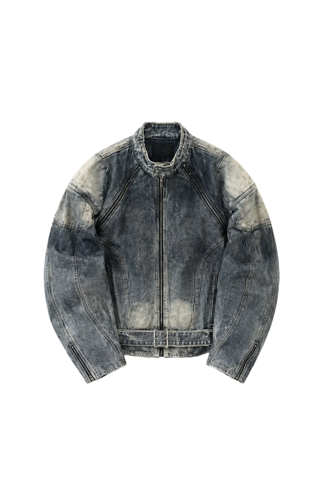 Distressed Moto Denim Jacket