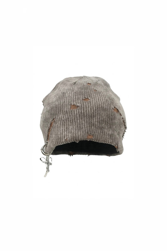 Distressed Charm Beanie – Vintage Taupe