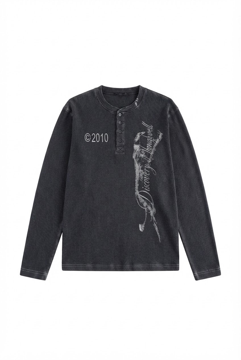 Distressed Rib Long Tee