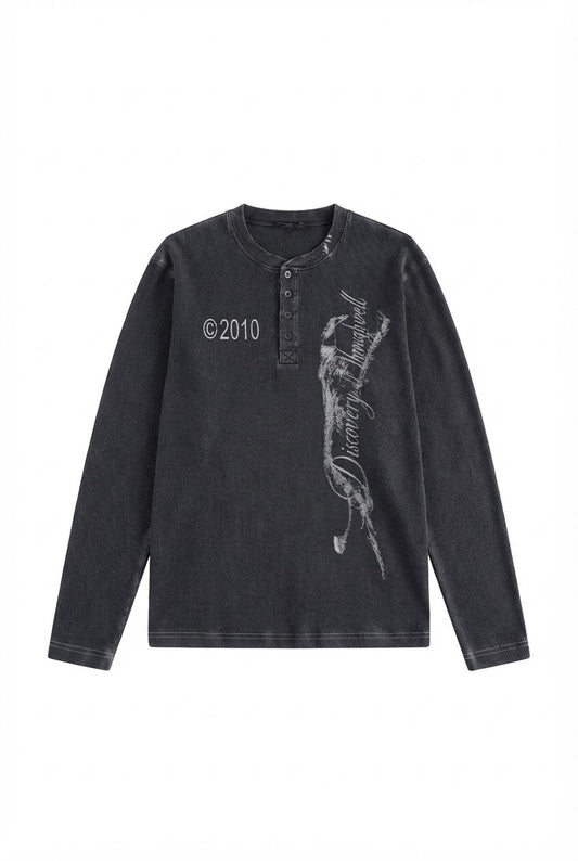 Distressed Rib Long Tee