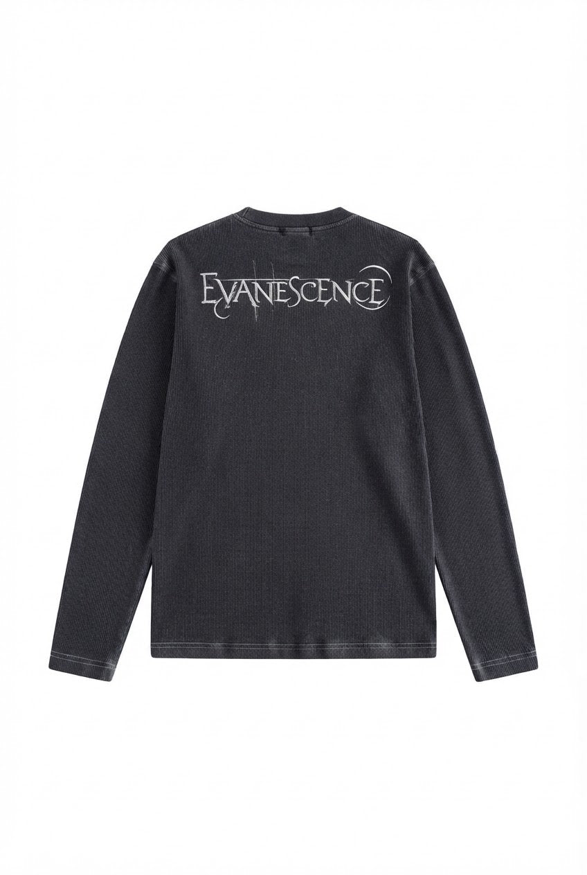 Distressed Rib Long Tee