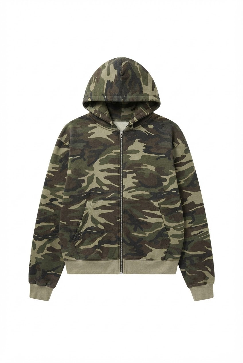 Woodland Camo Zip Hoodie