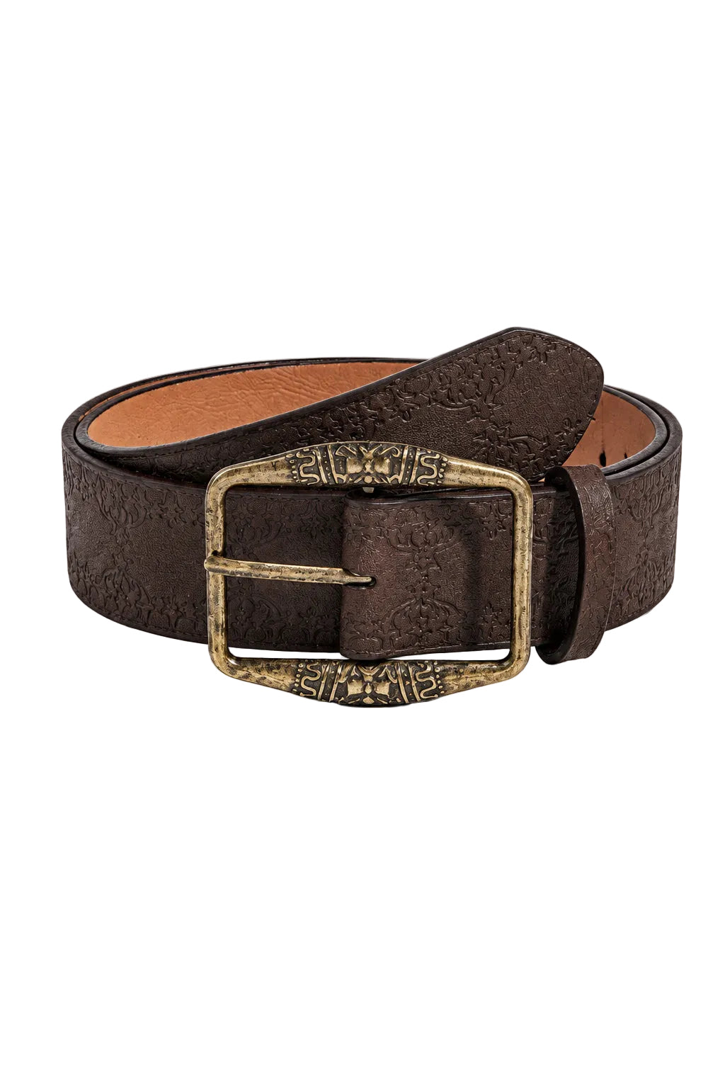 Antique Embossed Leather Belt