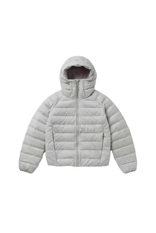 Hooded Puffer Jacket – Light Gray