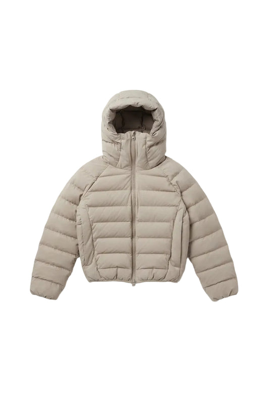 Hooded Puffer Jacket –Beige