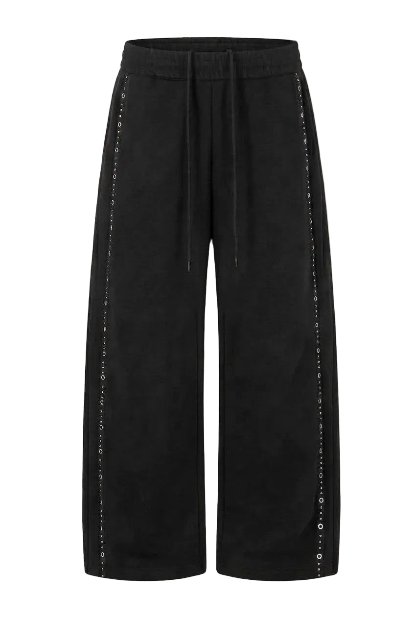 Metal Eyelet Wide Sweatpants
