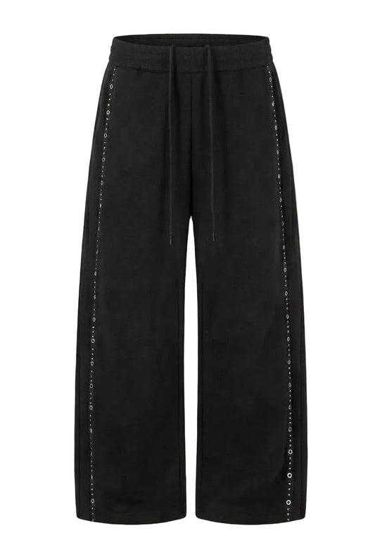 Metal Eyelet Wide Sweatpants