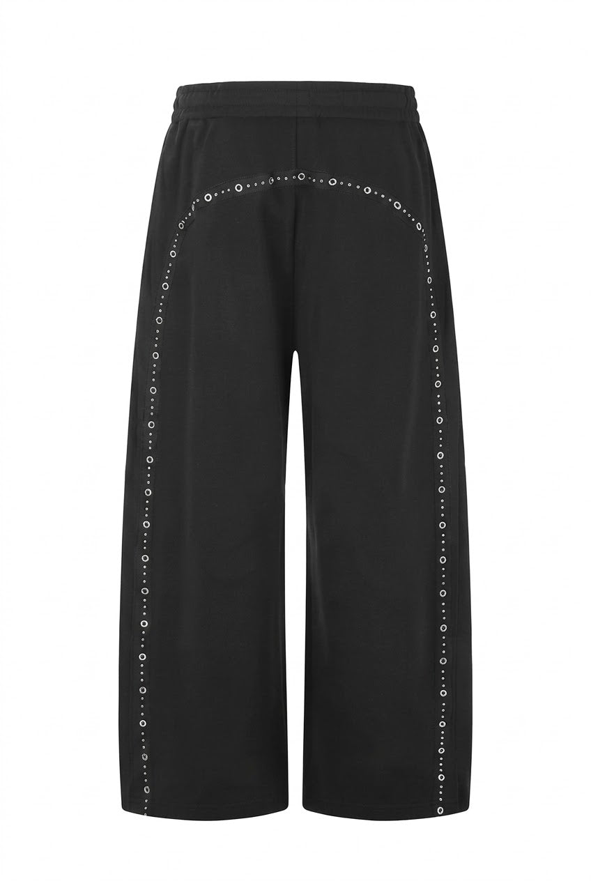 Metal Eyelet Wide Sweatpants
